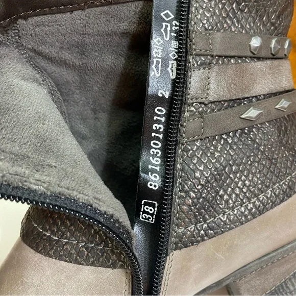 Remonte Leather Ankle Boots Grey Cheyenne Western Bootie Size 38 Fits 7.5 - Picture 7 of 14